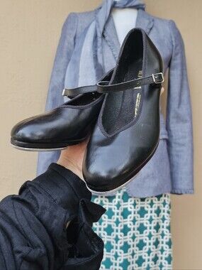 Bloch Black Mary Jane Leather Upper Tap Dance Shoes Sz. 7.5